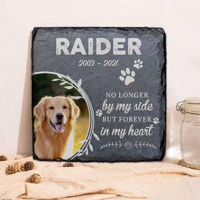 Personalized Memory Of Dog - No Longer By My Side But Forever In My Heart Memorial Stone