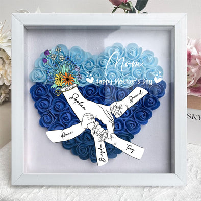 Personalized Mom Happy Mother's Day Flower Shadow Box - Gift For Mother's Day