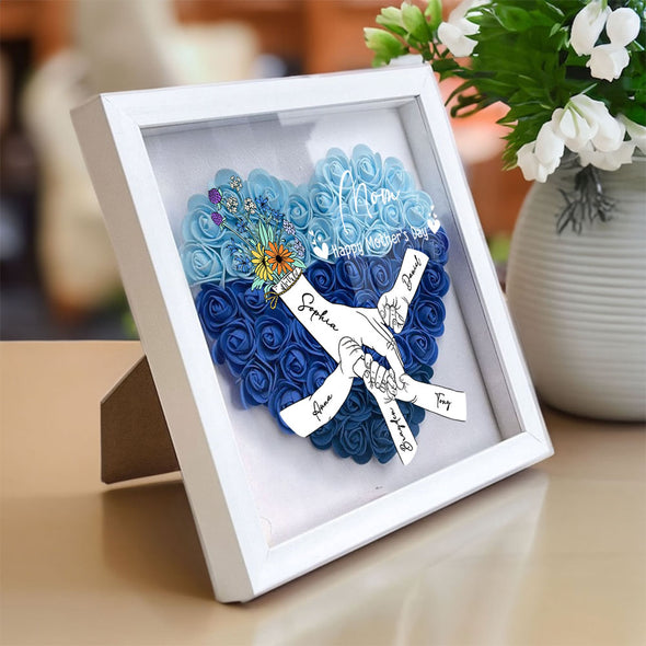 Personalized Mom Happy Mother's Day Flower Shadow Box - Gift For Mother's Day