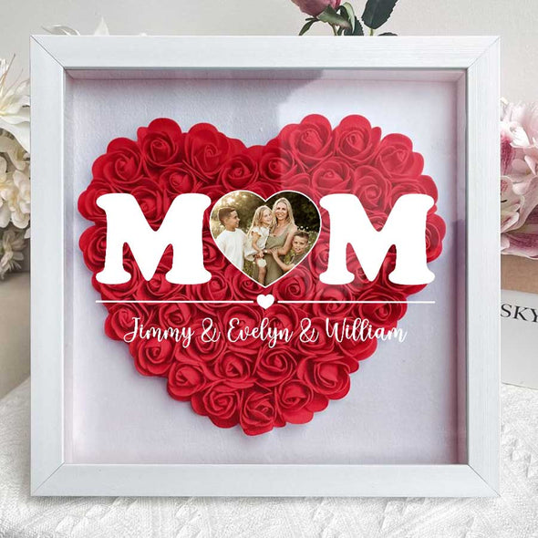 Personalized Photo Mom Flower Shadow Box - Gift For Mother's Day
