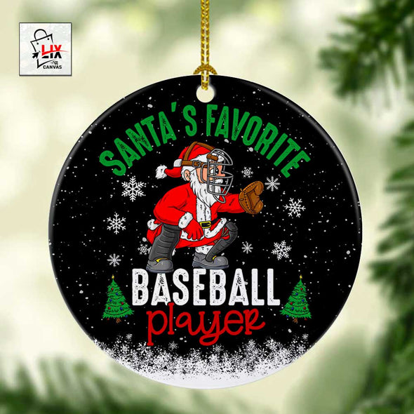 Santa's Favorite Baseball Player Christmas Ornament - Keepsake Gift For Baseball Lovers