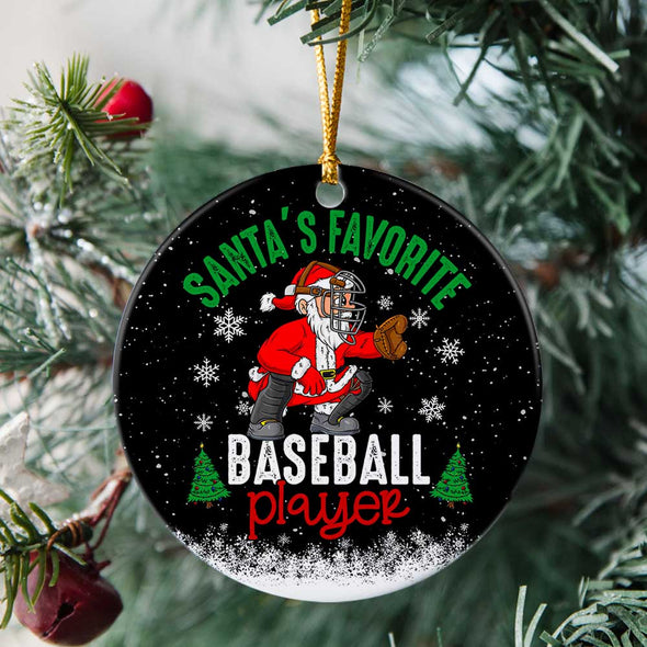 Santa's Favorite Baseball Player Christmas Ornament - Keepsake Gift For Baseball Lovers