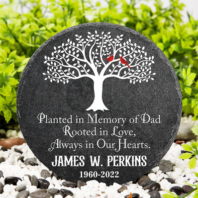 Custom Name Planted In Memory Of Dad Rooted In Love Always In Our Hearts Memorial Stone