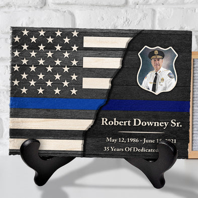 Personalized Dad Police Man Slate Stone Gift For Police Retirement