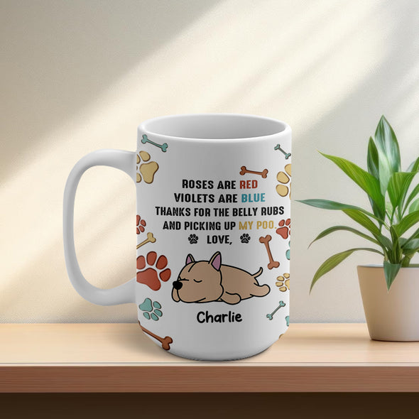 Personalized Picking Up My Poo Ceramic Mug 15oz - Gift For Dog Lovers, Dog Dad
