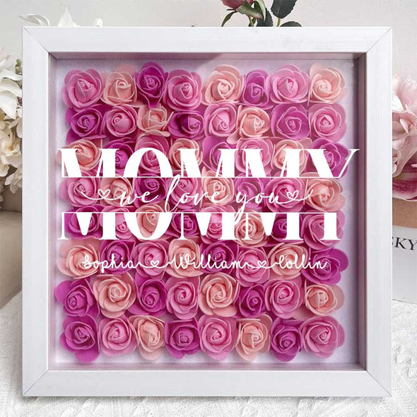 Personalized Mom We Love You Flower Shadow Box - Gift For Mother's Day