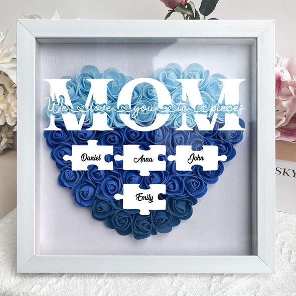 Personalized We Love You to the Pieces Flower Shadow Box - Gift For Mother's Day