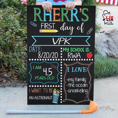 Personalized Day Of School - First Day School Signs Chalkboard For Kids