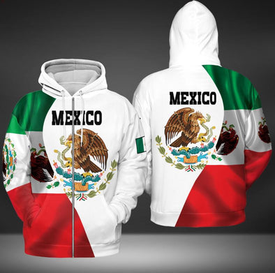 Mexico Half Flag Eagle Hoodie 3D