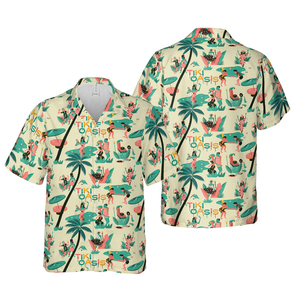 Vintage Tiki Oasis Summer Life on The Beach Hawaiian Aloha Shirts