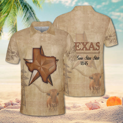 Texas The Lone Star State Short Sleeve Polo Shirt