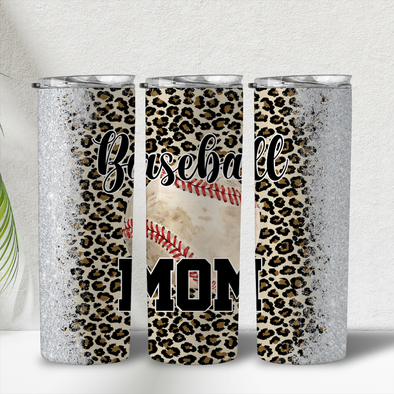 Baseball Mom Stain Steel Tumbler, Leopard Tumbler Cup, Gift for Mom, Baseball Mom Gift