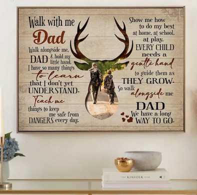 Walk Alongside Me Daddy Father's Day Canvas Wall Art