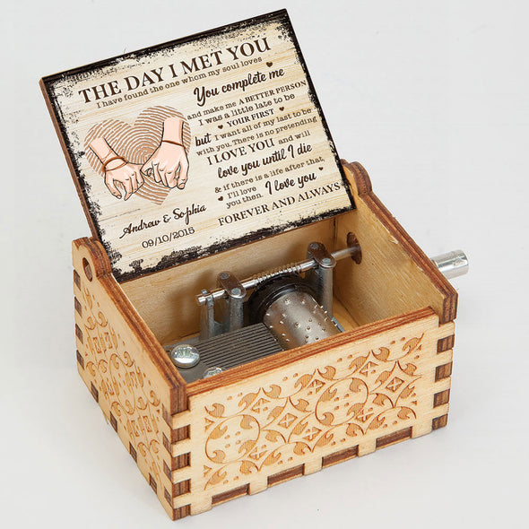 Personalized The Day I Met You Music Box - Gift For Couples, Husband Wife