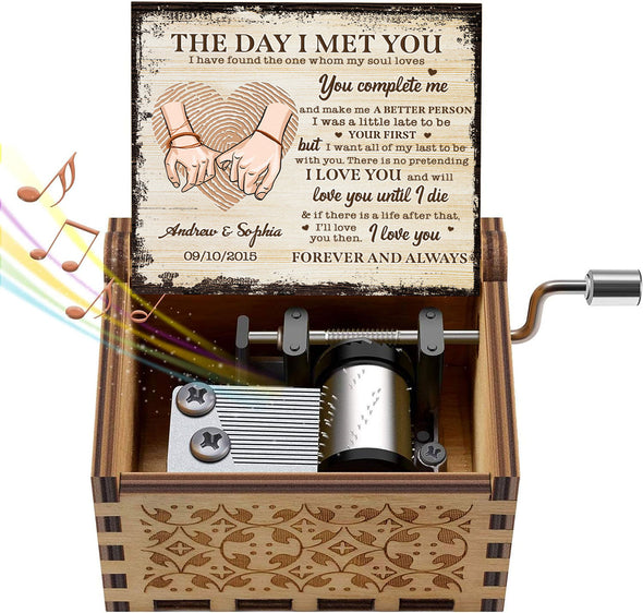 Personalized The Day I Met You Music Box - Gift For Couples, Husband Wife