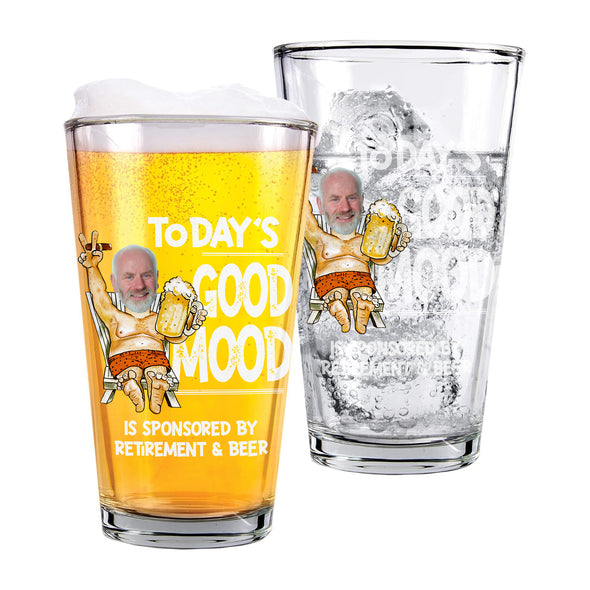 Today's Good Mood Personalized Beer Glass - Gift For Father's Day, Retirement