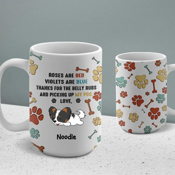 Personalized Picking Up My Poo Ceramic Mug 15oz - Gift For Dog Lovers, Dog Dad