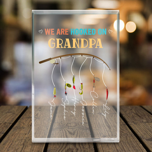 Personalized We Are Hooked On Grandpa Acrylic Plaque - Gift For Father's Day