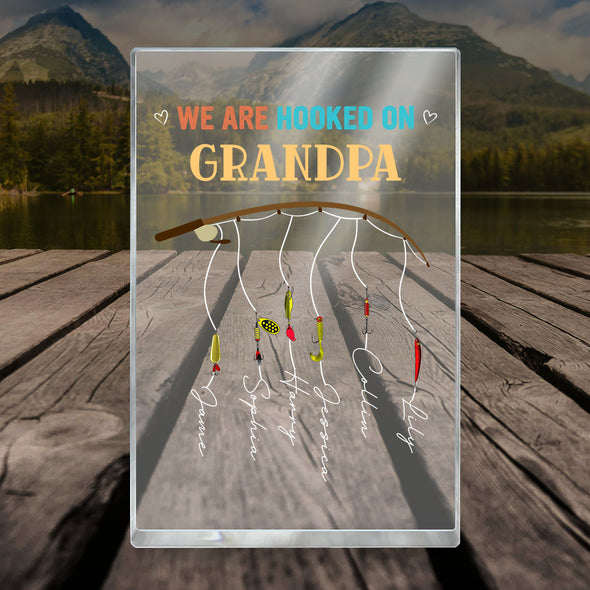 Personalized We Are Hooked On Grandpa Acrylic Plaque - Gift For Father's Day