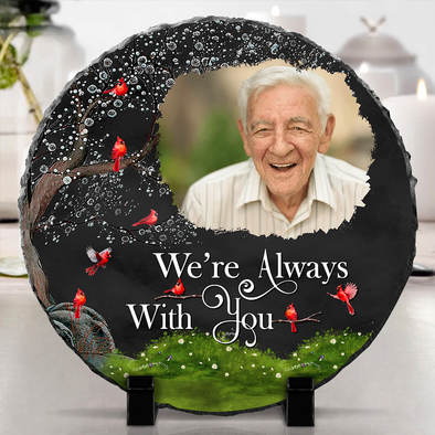 Personalized We're Always With You Cardinal Memorial Stone - Gift For Family