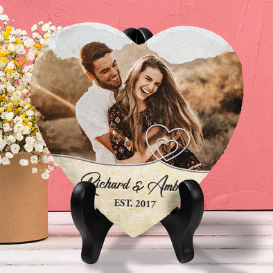 You And Me Together Heart Stone - Gift For Couple, Husband Wife, Anniversary