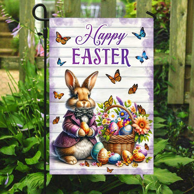 Happy Easter Day Funny Bunny Garden Flag - Gift for Easter Day