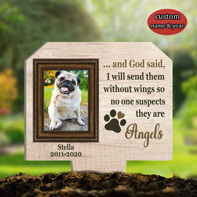Personalized No One Suspects They Are Angels Garden Plaque Stake
