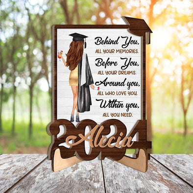 Personalized With You All You Need Congratulation Wooden Plaque With Stand - Gift For Graduation Day