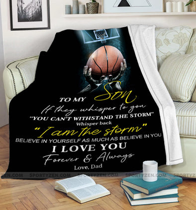I Am The Storm Basketball Fleece Blanket