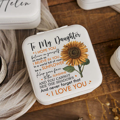 To My Daughter Sunflower Jewelry Box - Gift For Daughter From Mom/ Dad
