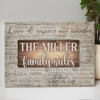 Personalized Family Rules Canvas Wall Art