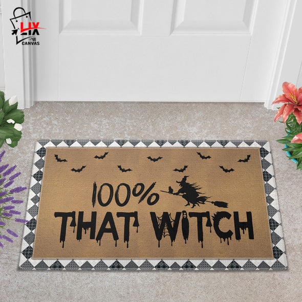 100% That Witch Halloween Doormat