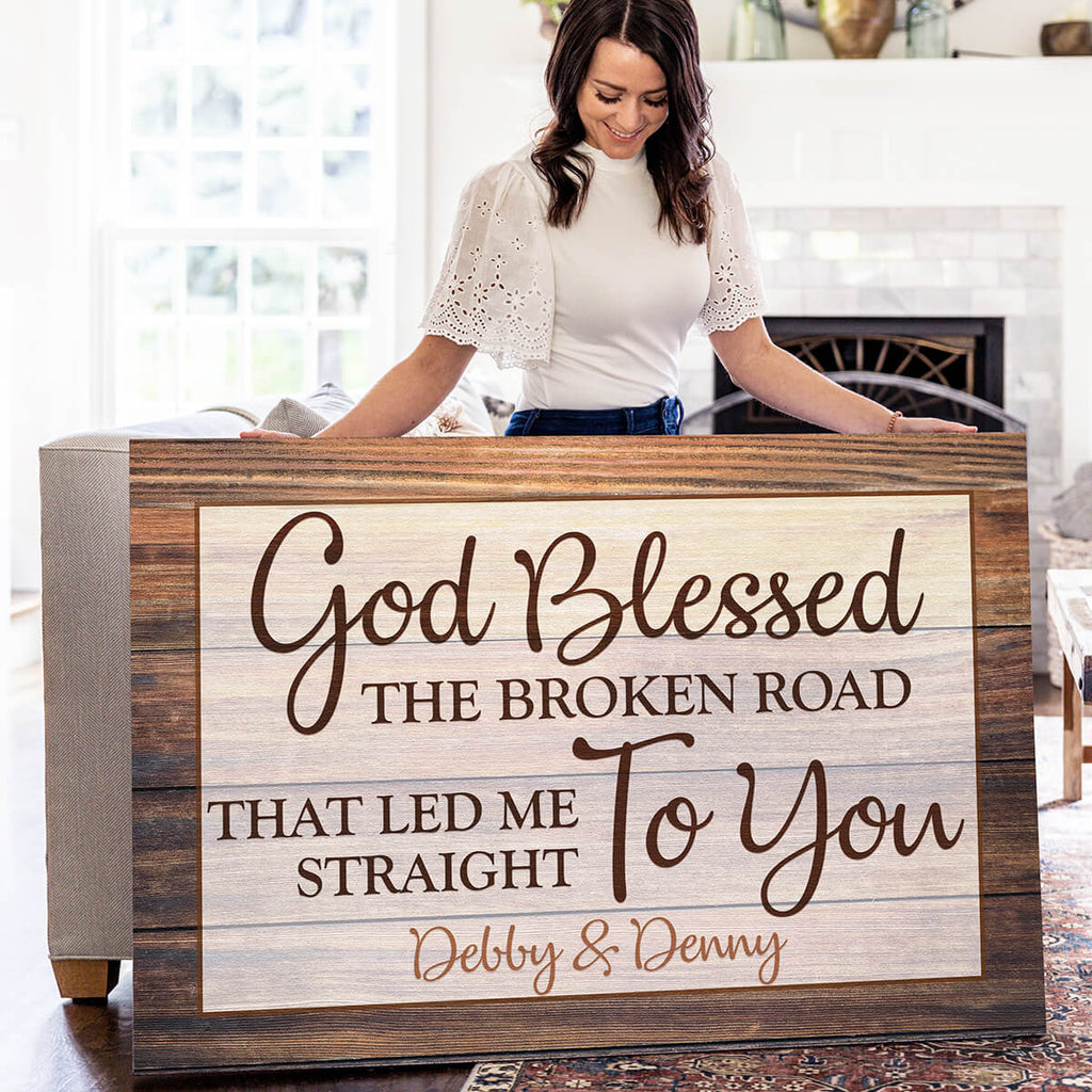 Personalized God Blessed..  Premium Canvas
