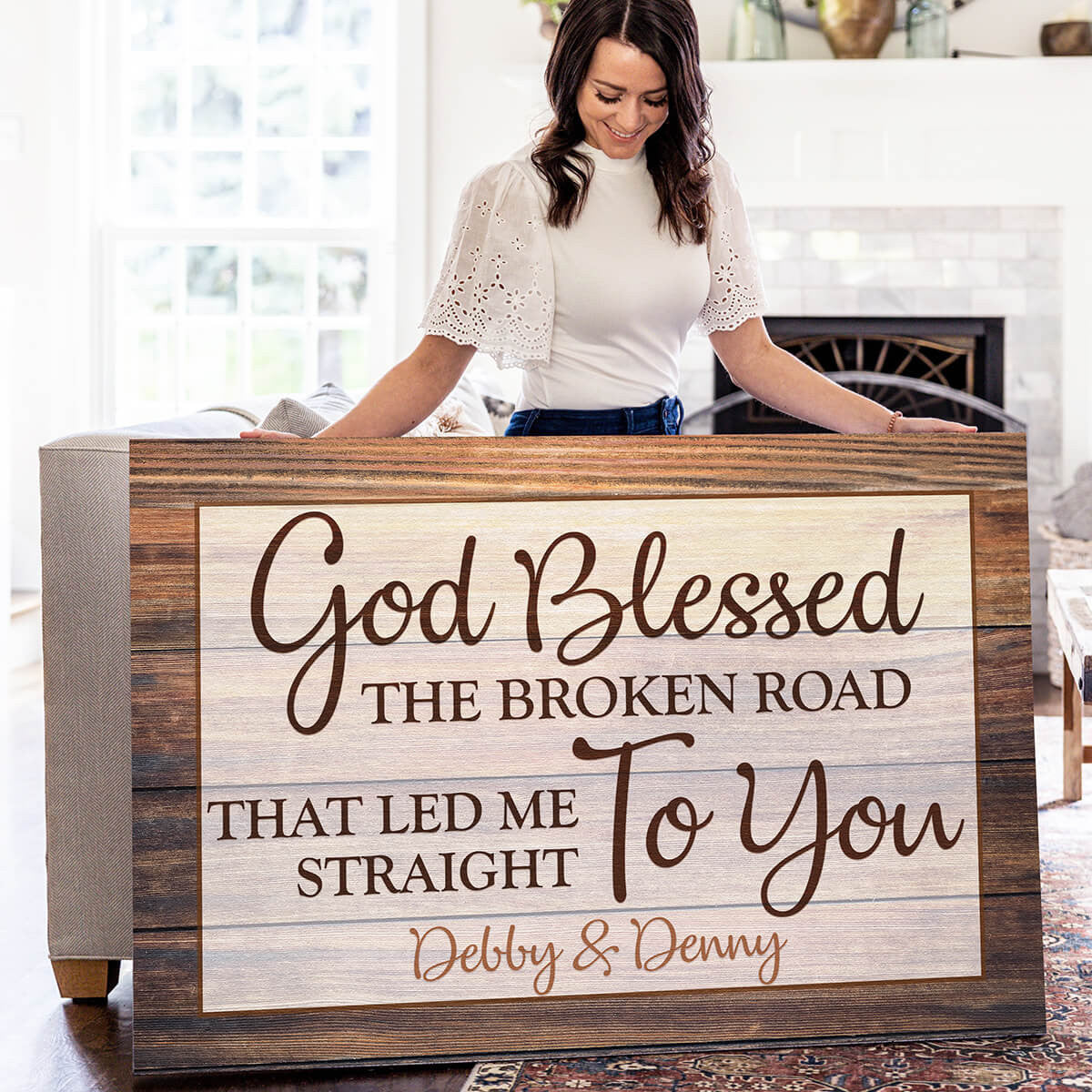 Personalized God Blessed..  Premium Canvas