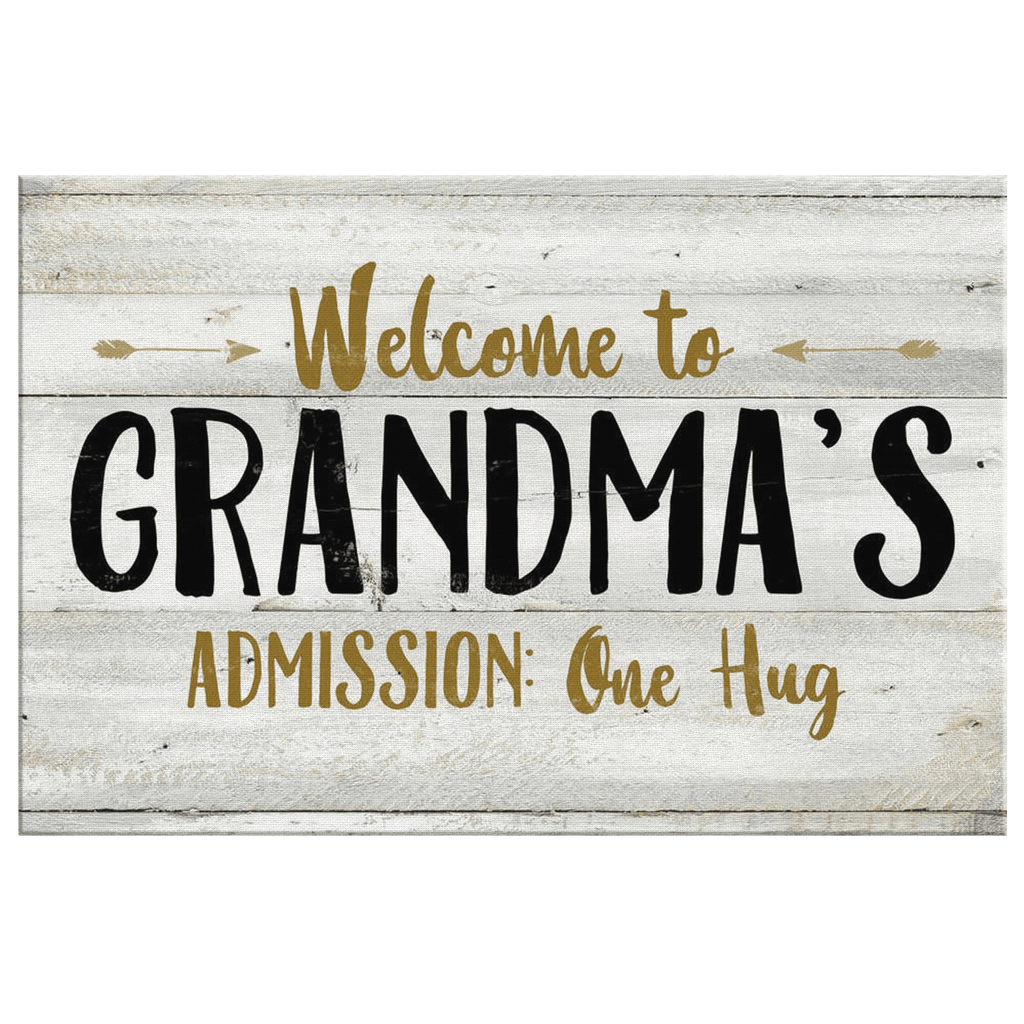 Welcome To Grandmas Premium Canvas