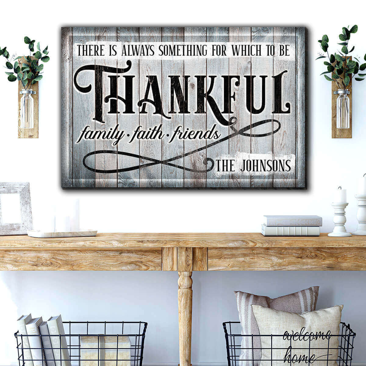 Personalized Theres Always Something To Be Thankful Premium Canvas