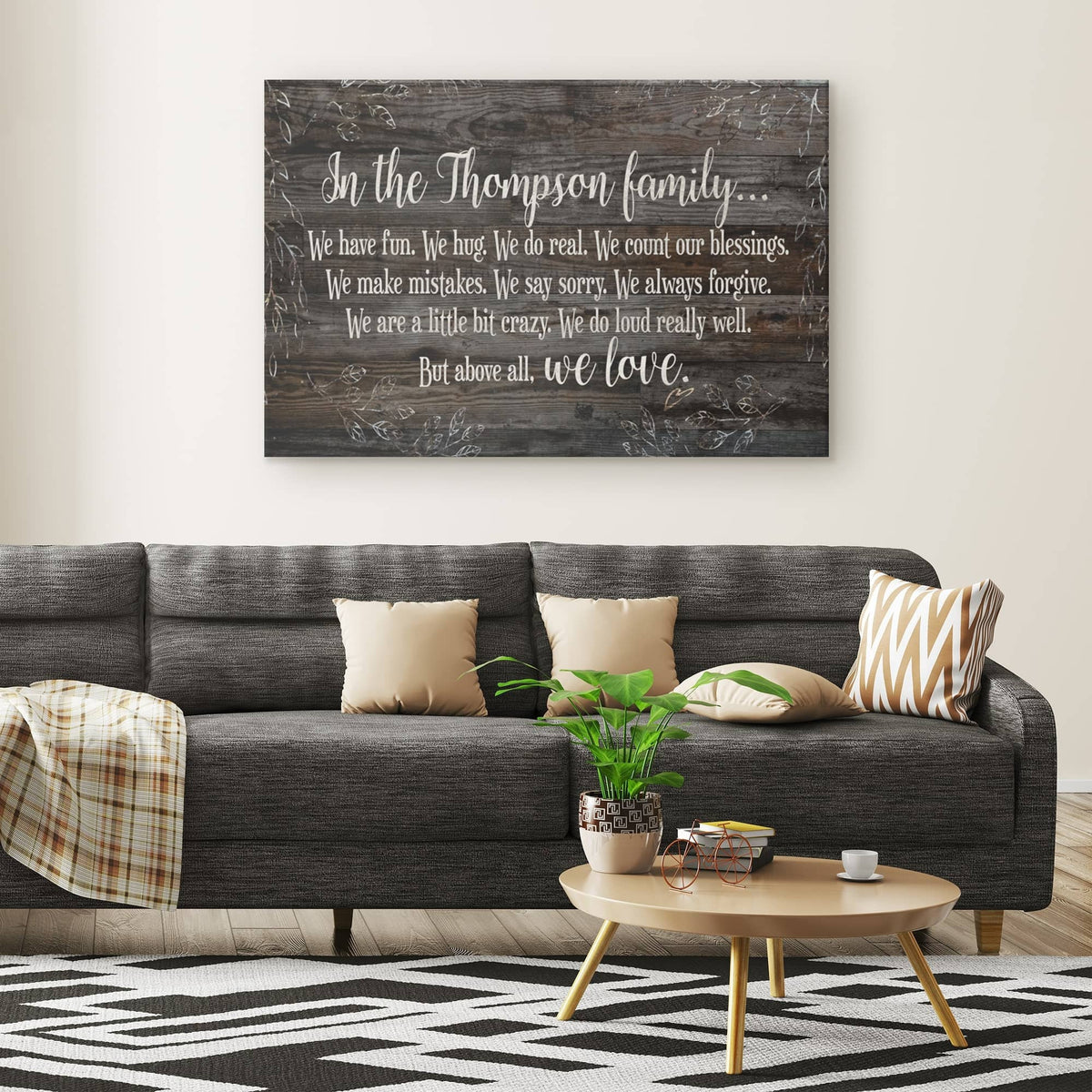 Personalized In Our Family.. Above All We Love Premium Canvas