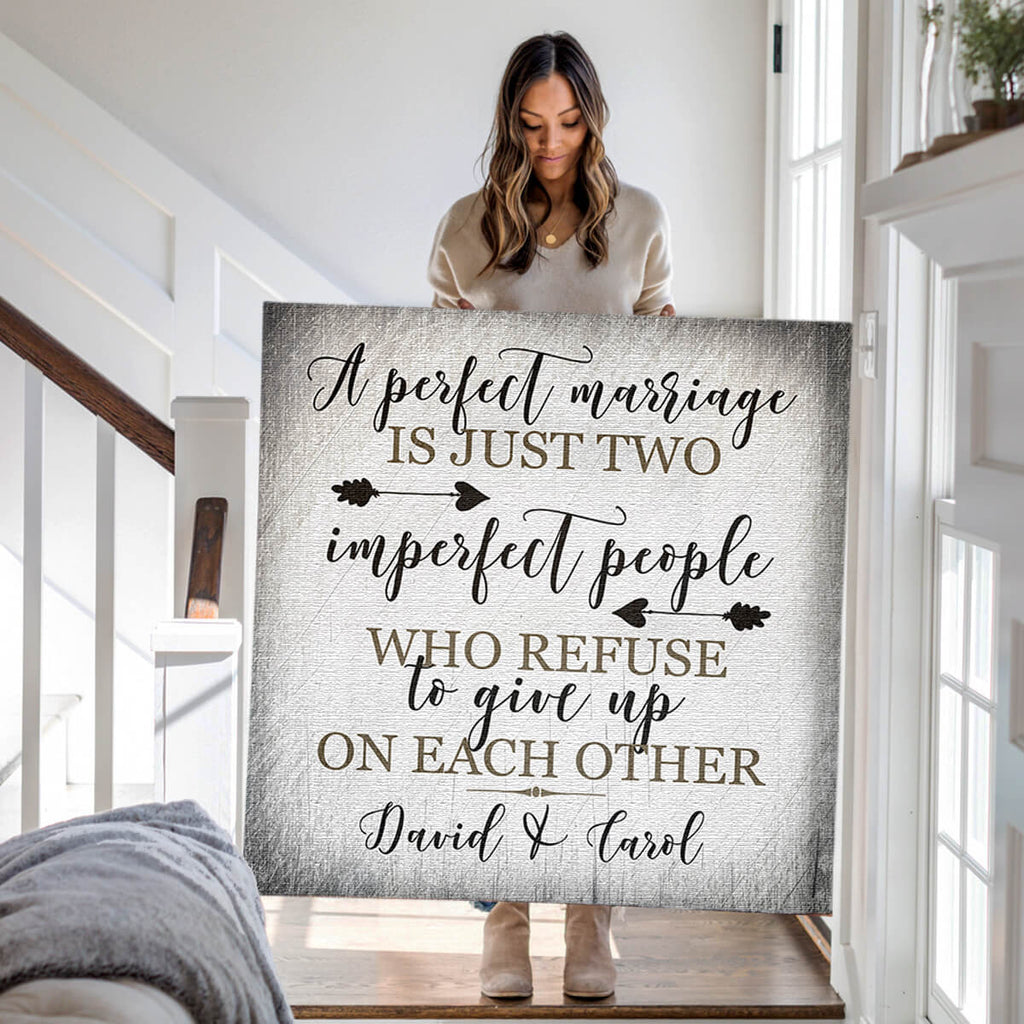 Personalized A Perfect Marriage Premium Canvas