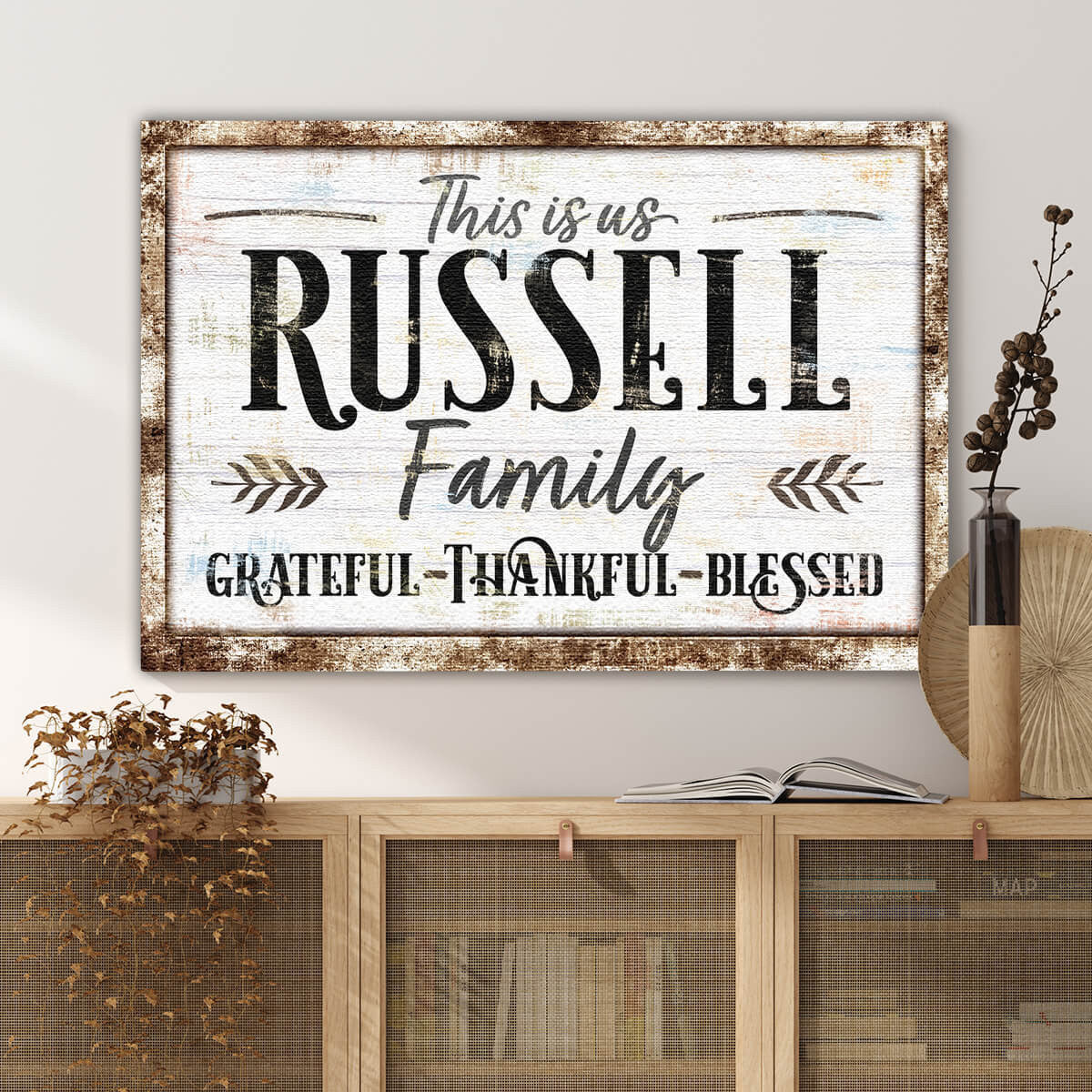 Personalized This Is Us - Grateful, Thankful, Blessed Canvas Wall Art – Christian Wall Decor