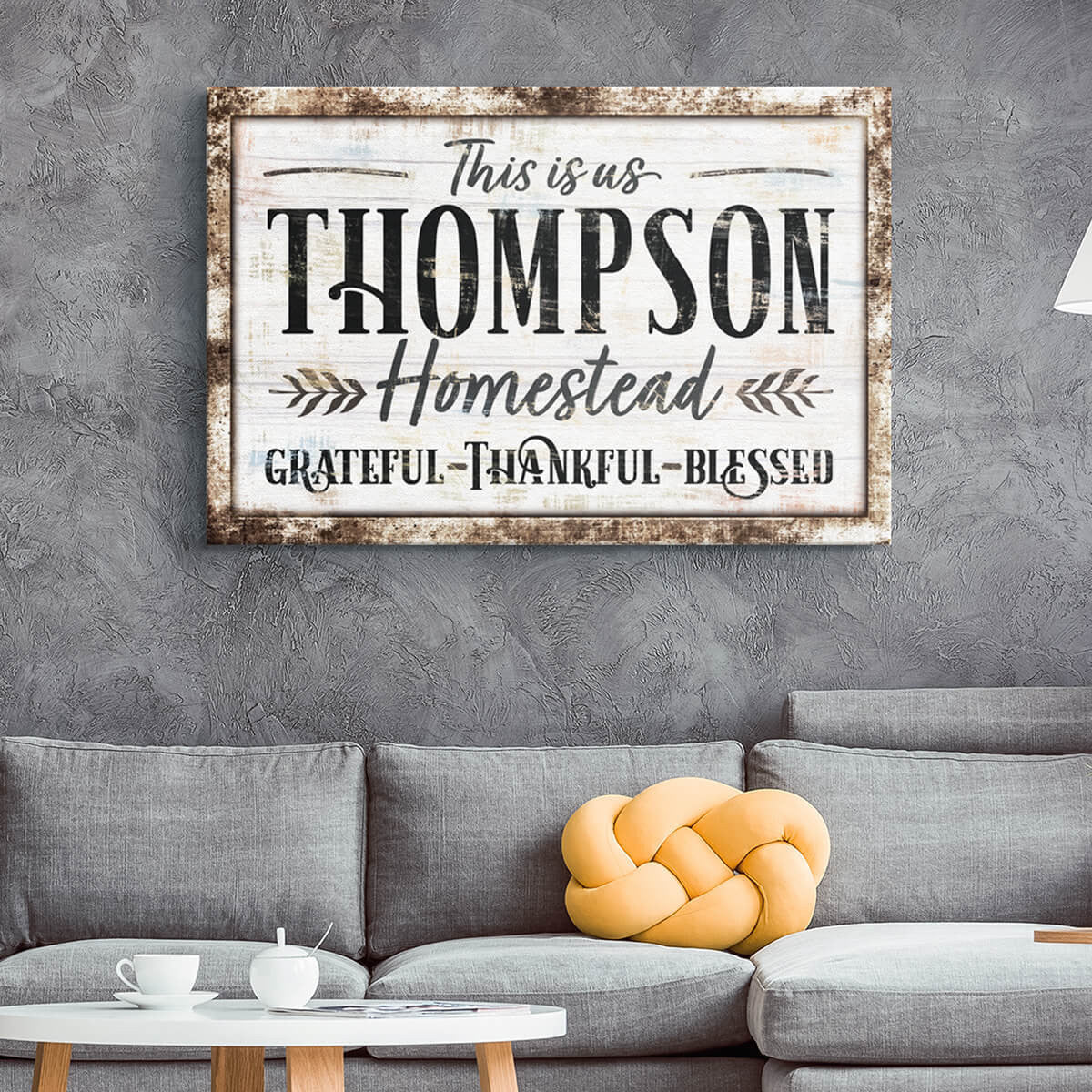 Personalized This Is Us - Grateful, Thankful, Blessed Canvas Wall Art – Christian Wall Decor