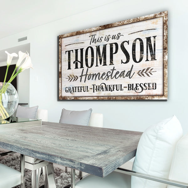 Personalized This Is Us - Grateful, Thankful, Blessed Canvas Wall Art – Christian Wall Decor