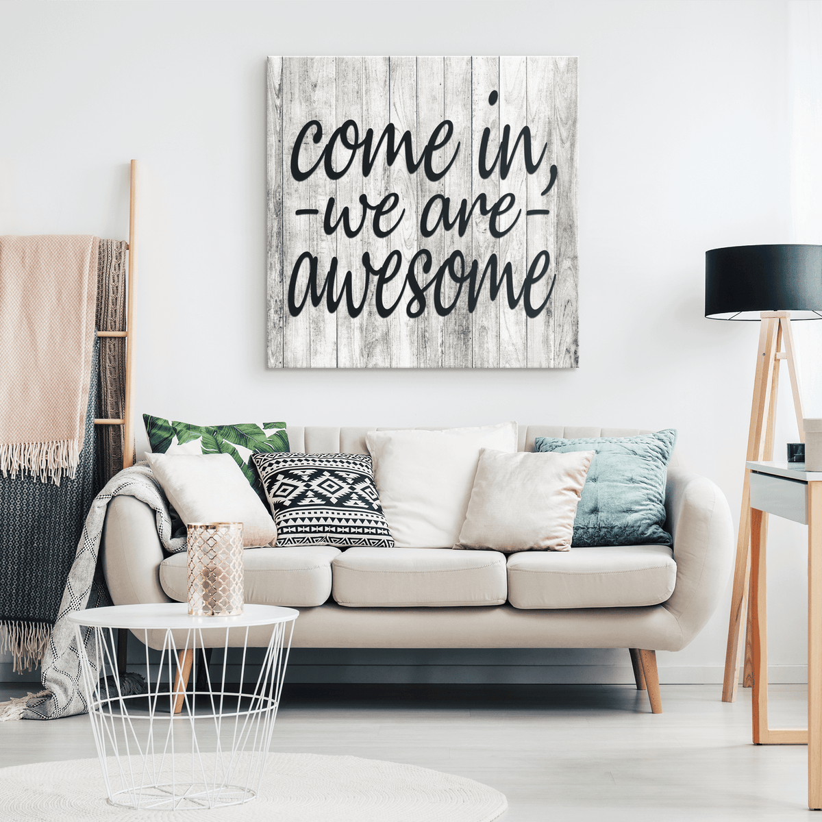 Come In, We Are Awesome Canvas Wall Art – Front Door Welcome Decor