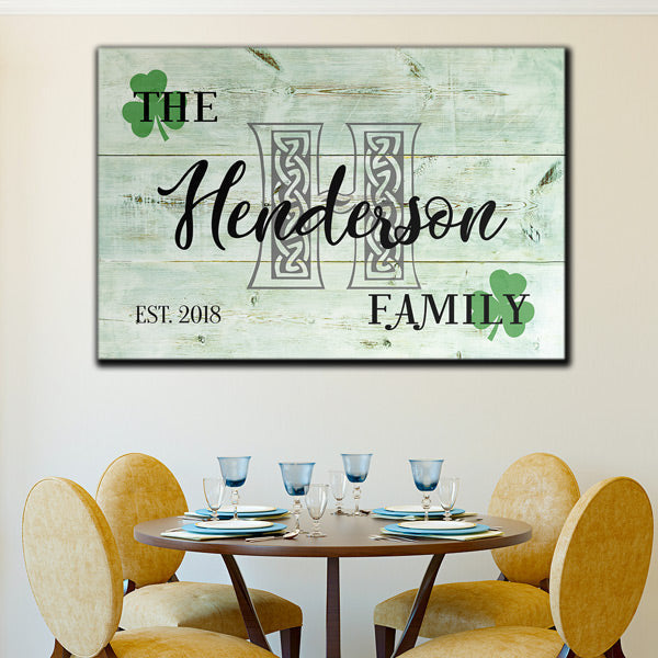 Personalized Irish Family Name Premium Canvas