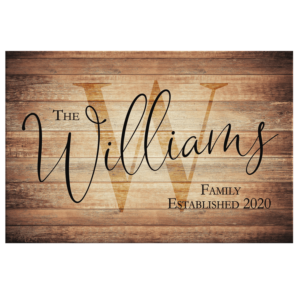 Personalized Rustic Family Name Premium Canvas