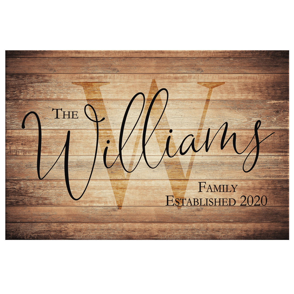 Personalized Rustic Family Name Premium Canvas