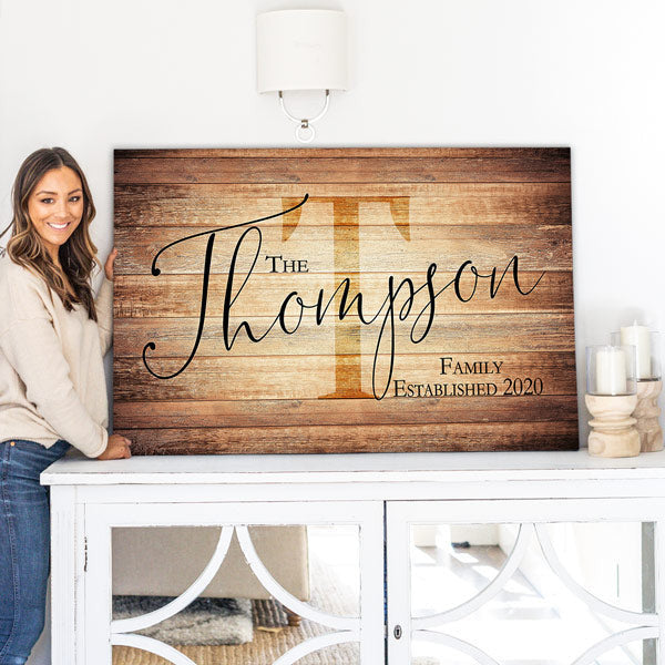 Personalized Rustic Family Name Premium Canvas
