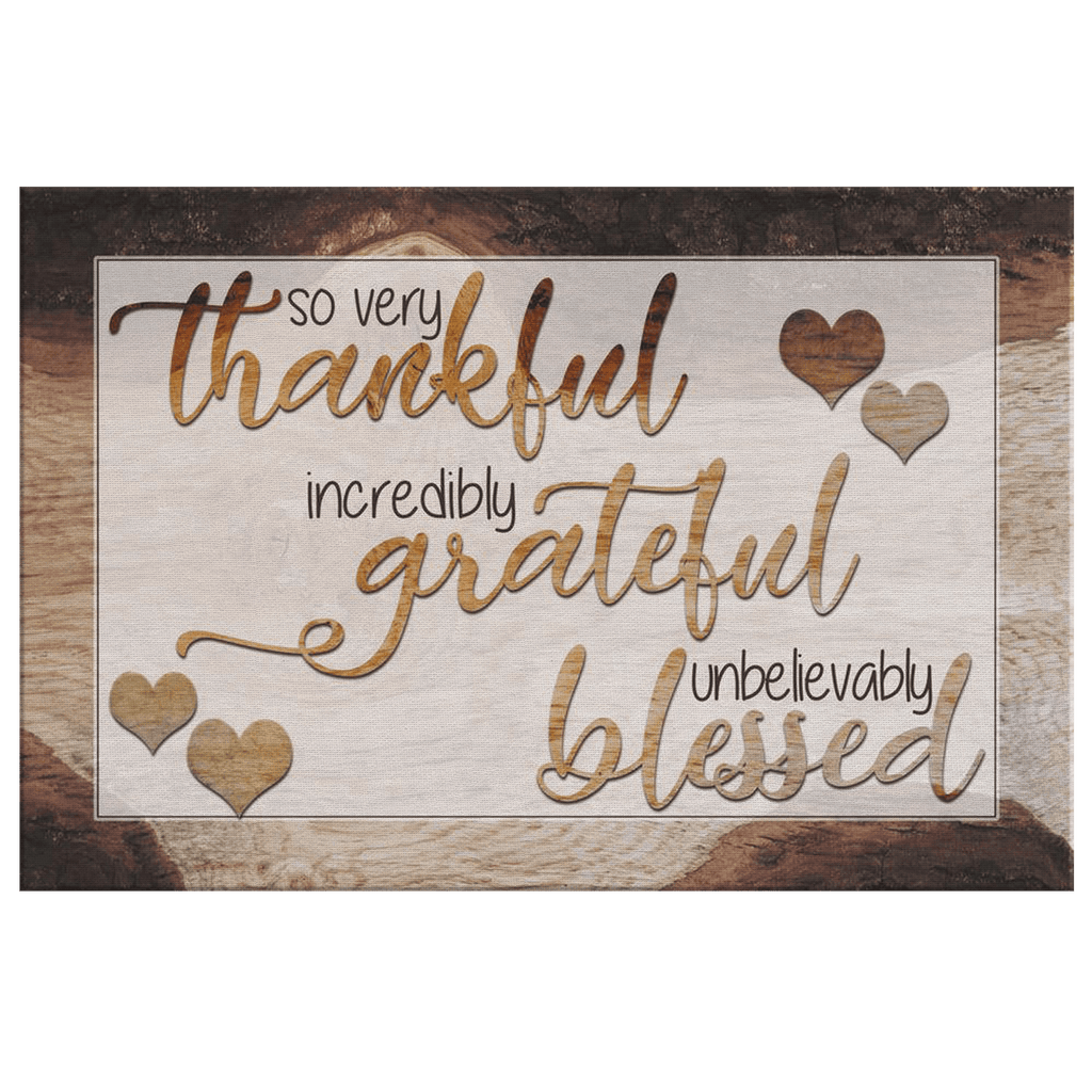 So Very Thankful, Grateful, Blessed Premium Canvas