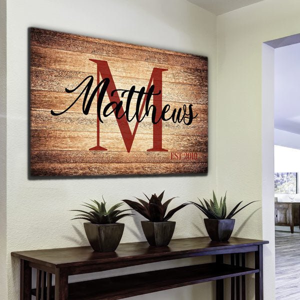 Personalized Family Name Premium Canvas