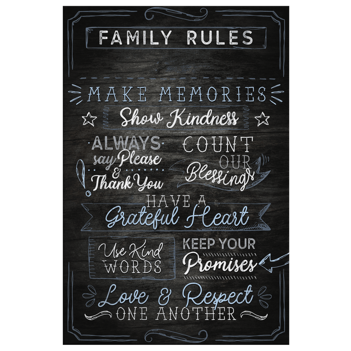 Personalized Family Rules...Love & Respect One Another Premium Canvas