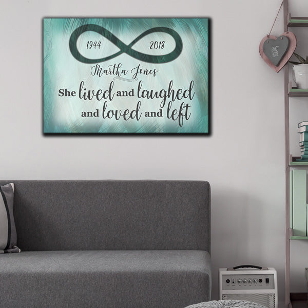 Personalized Lived And Laughed Memorial Premium Canvas